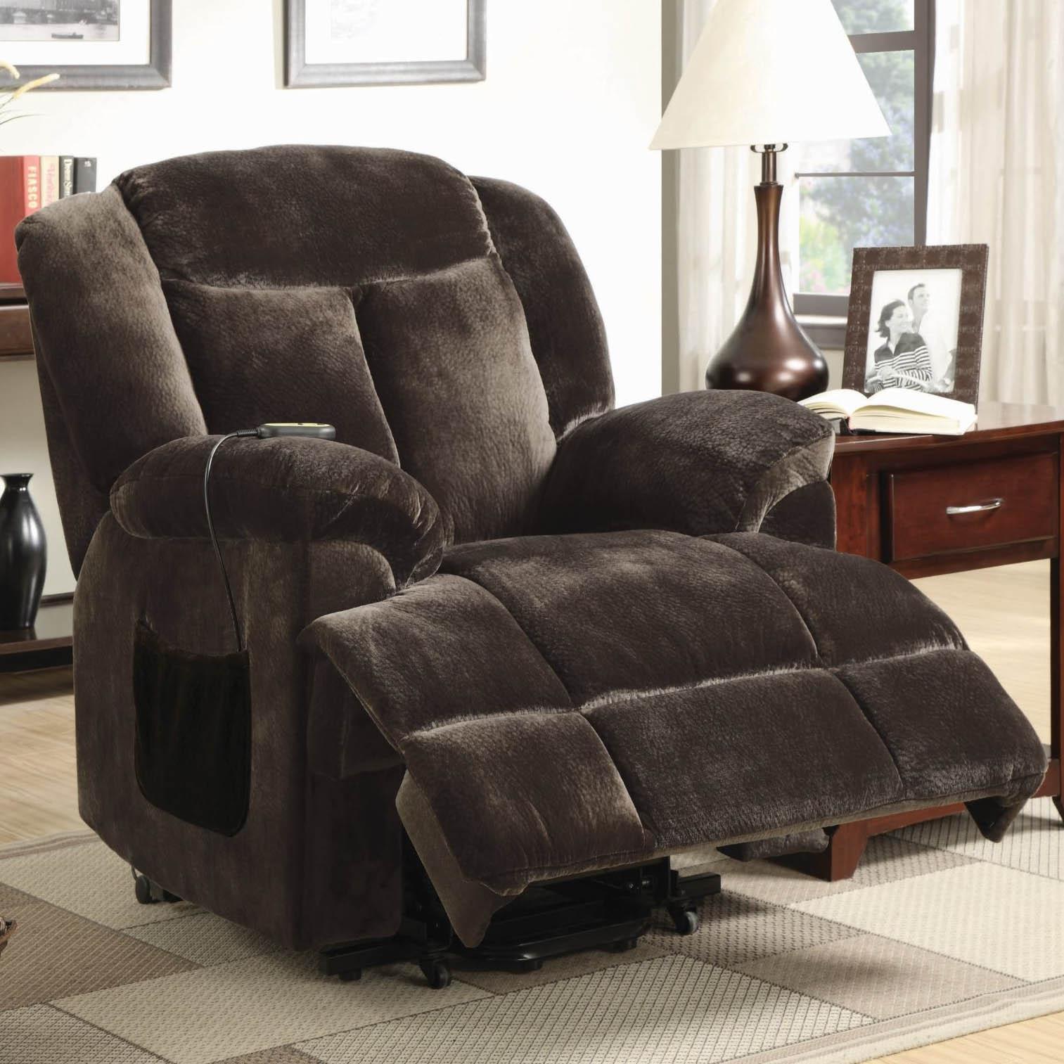 Coaster Recliners Casual Power Lift Recliner with Chocolate Colored
